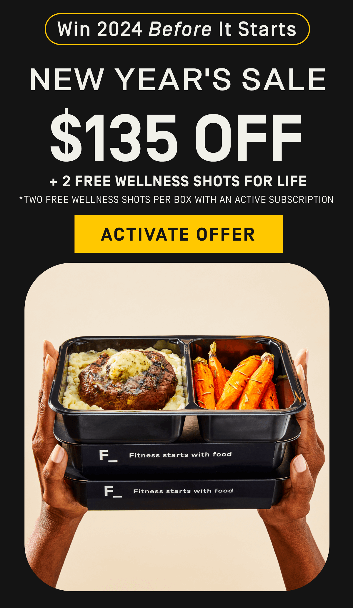 Win 2024 before it starts $135 OFF + Free Wellness Shots for Life* [Two free wellness shots per box with an active subscription]