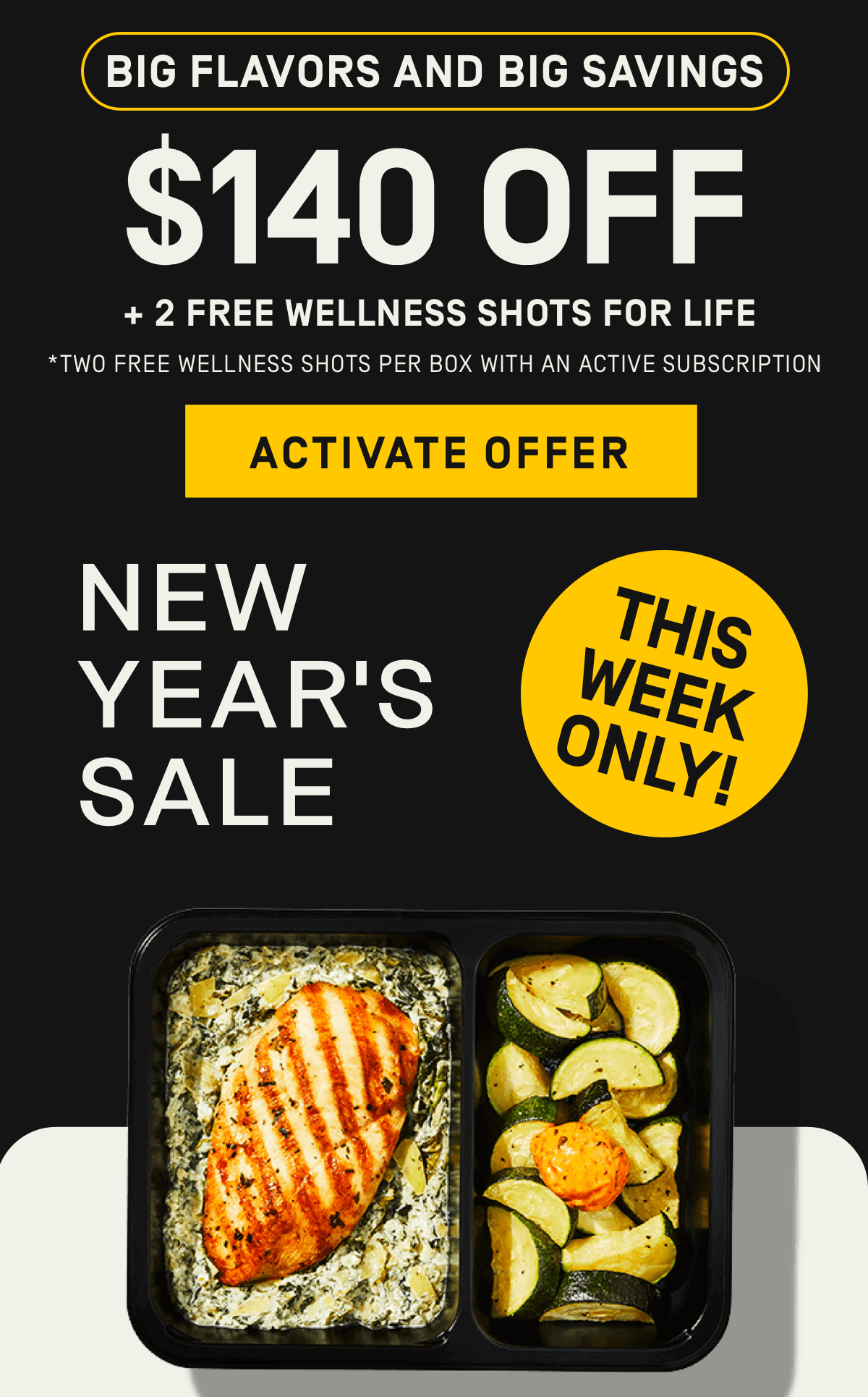 New Year's Sale $140 OFF + Free Wellness Shots for Life* [Two free wellness shots per box with an active subscription]