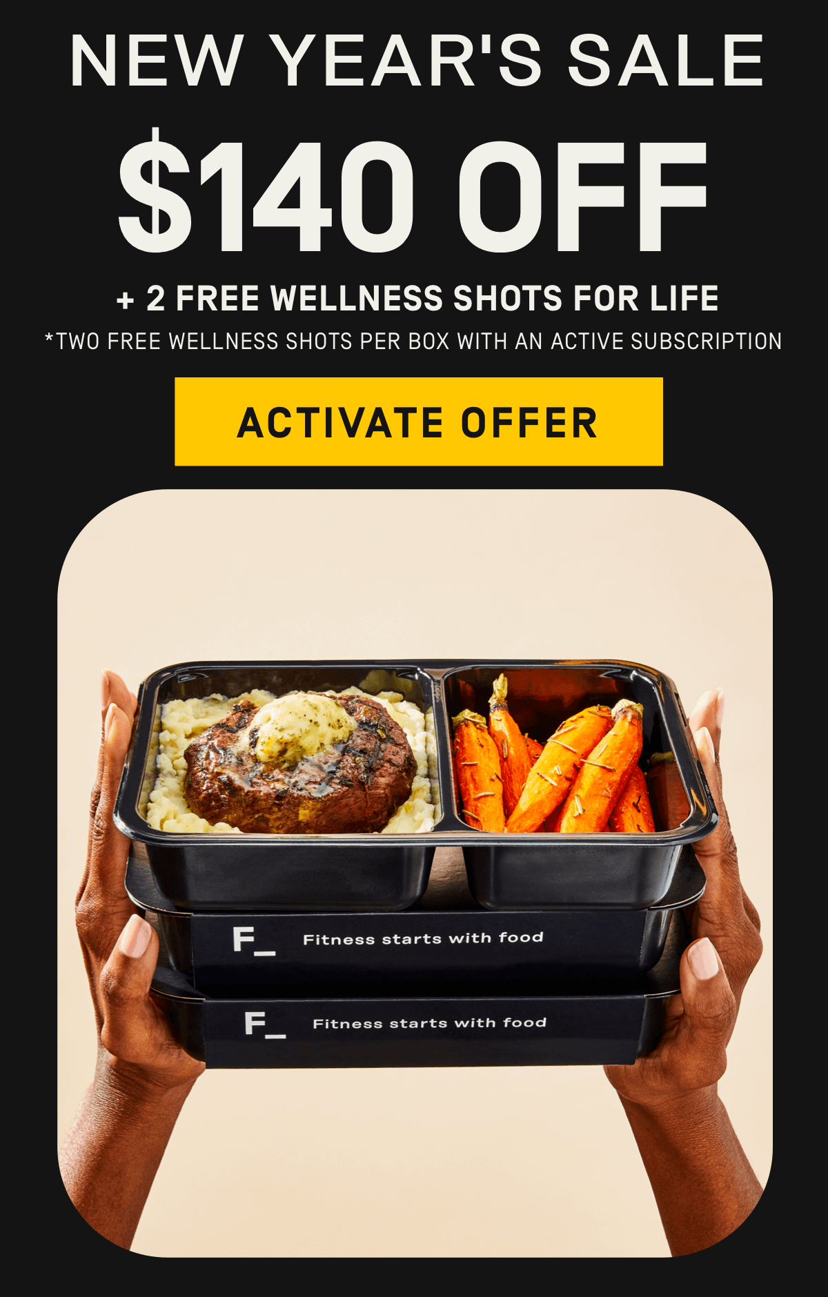 New Year's Sale $140 OFF + Free Wellness Shots for Life* [Two free wellness shots per box with an active subscription]