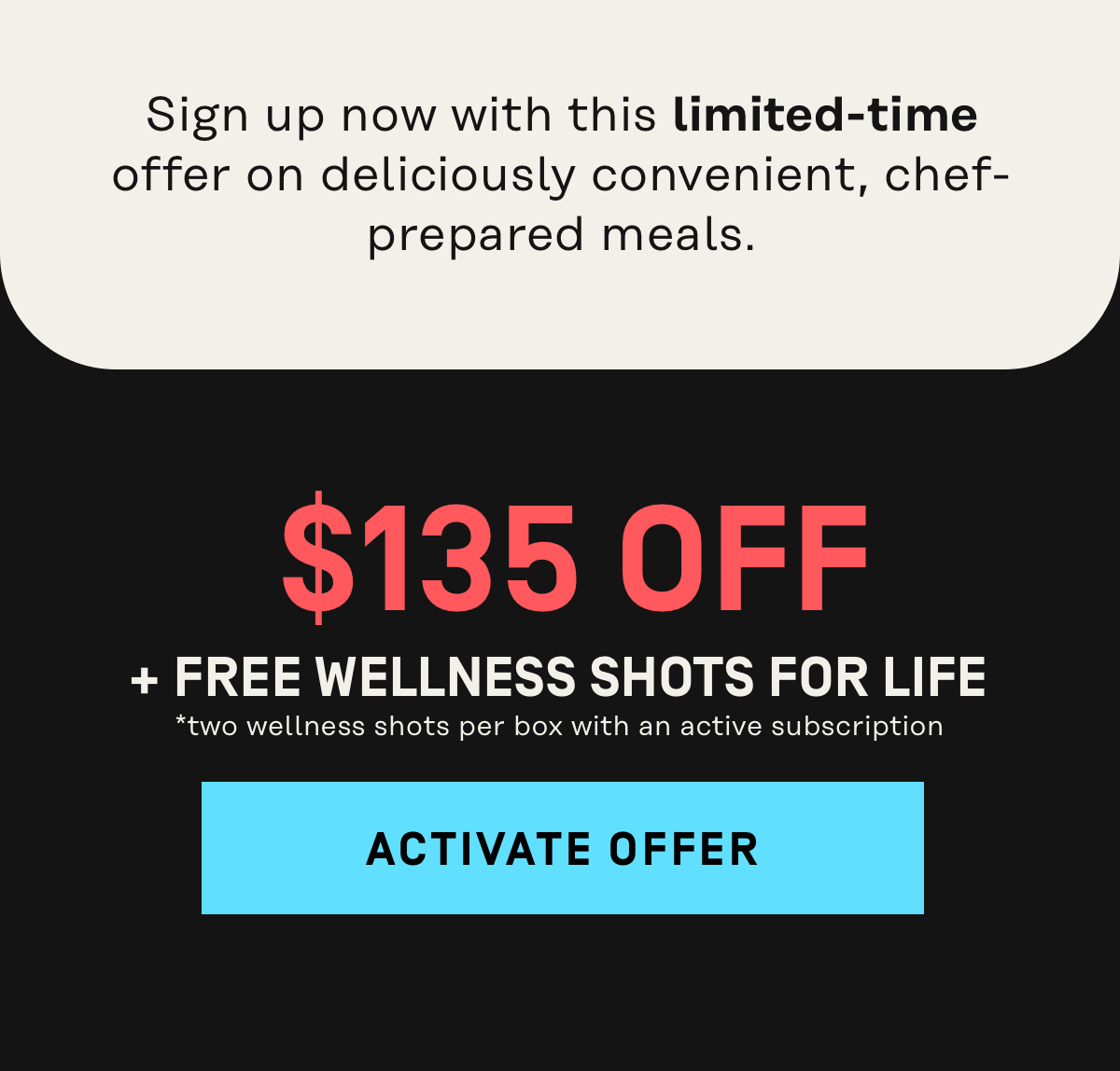 $135 Off + Free Wellnes Shots for Life | Activate Offer