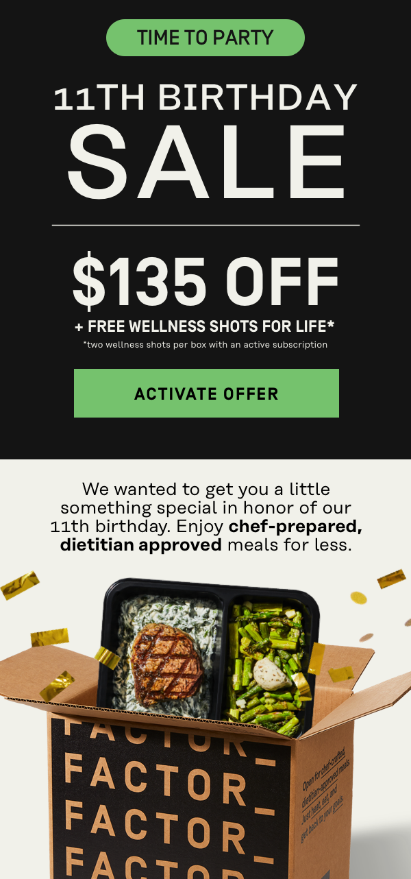 11th Birthday Sale Get $135 Off + Free Wellness Shots for Life | Activate Offer