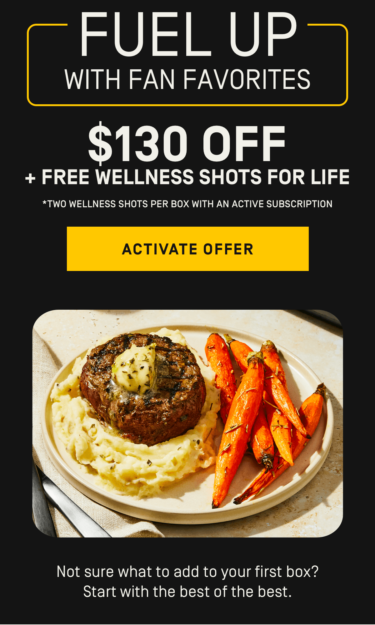 Fuel up with Fan Favorites $130 Off + Free Wellness Shots for Life | Activate Offer