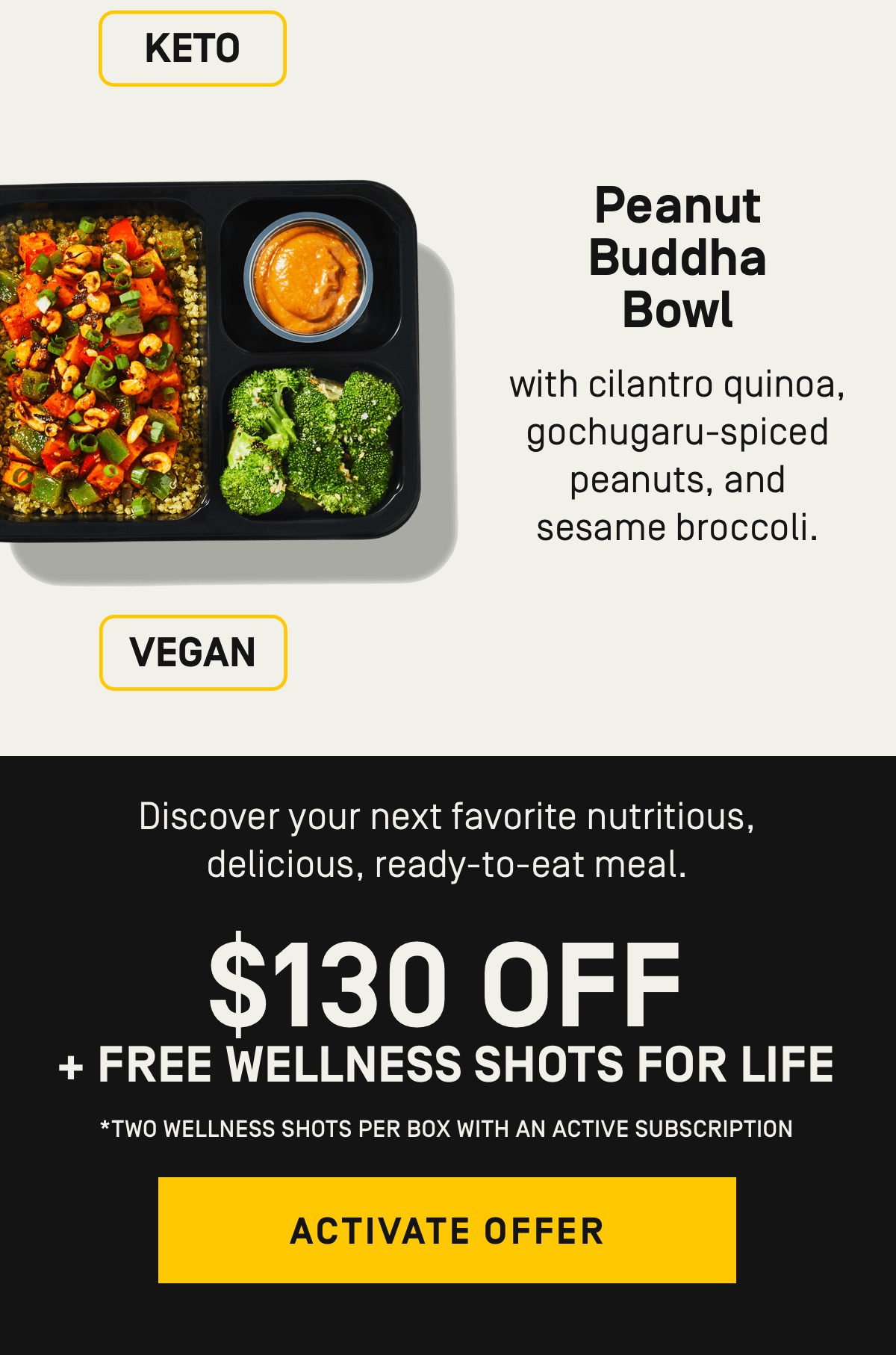 Must-Try Meals for Less $130 Off + Free Wellness Shots for Life | Activate Offer