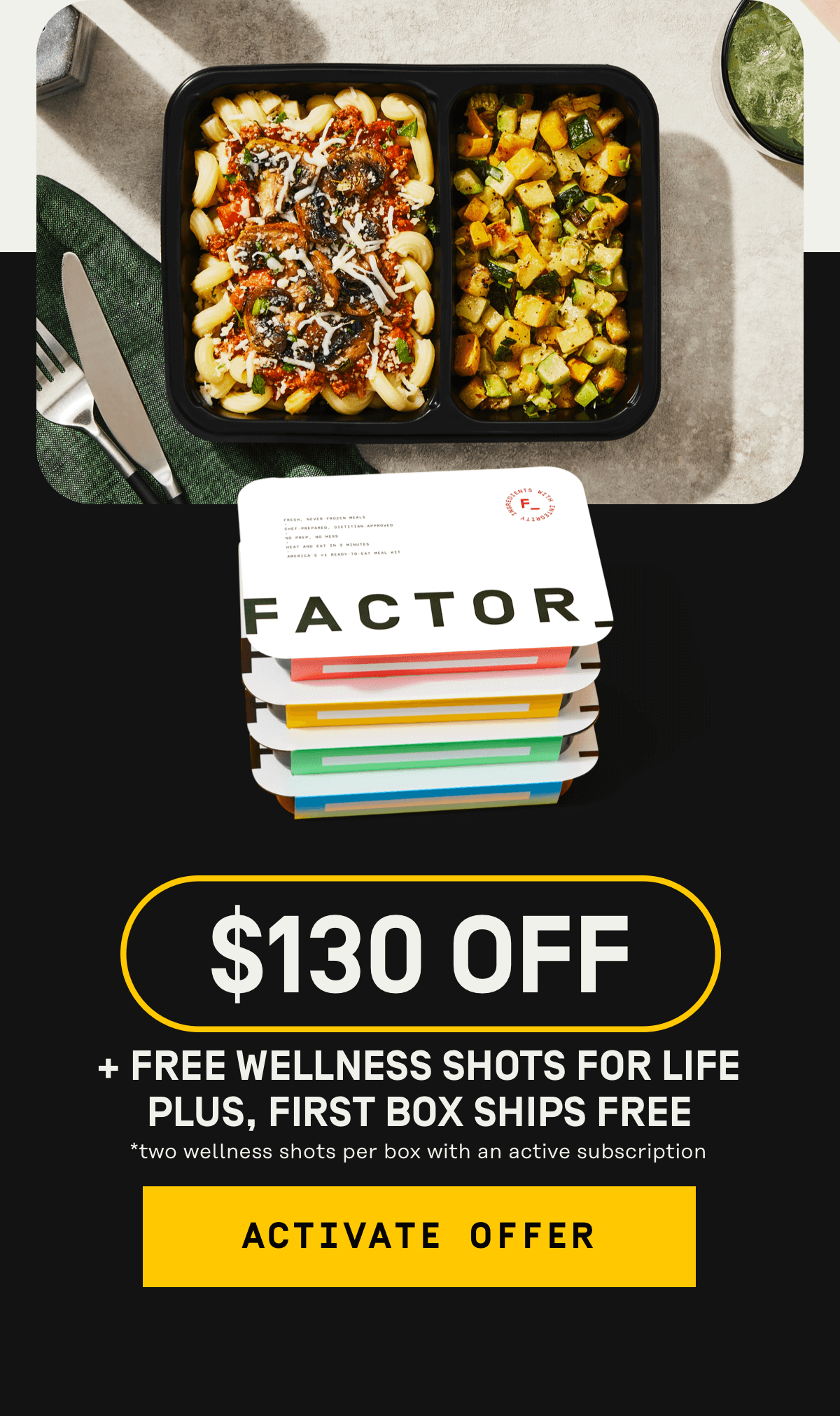 Get $130 Off + Free Wellness Shots for Life Plus, First Box Ships Free | Activate Offer