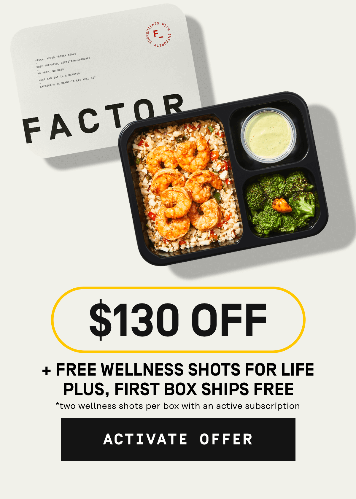 Get $130 Off + Free Wellness Shots for Life Plus, First Box Ships Free | Activate Offer