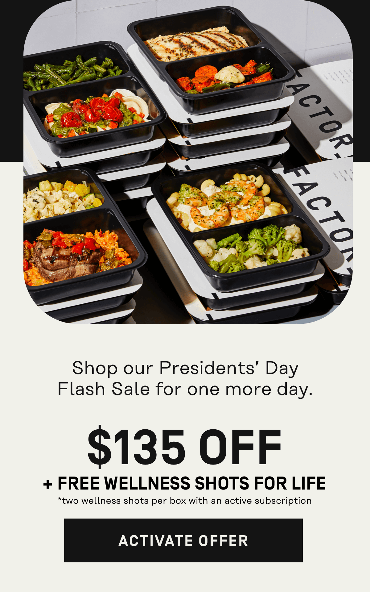 Shop our Presidents' Day Sale for one more day: $135 Off + Free Wellnes Shots for Life | Activate Offer