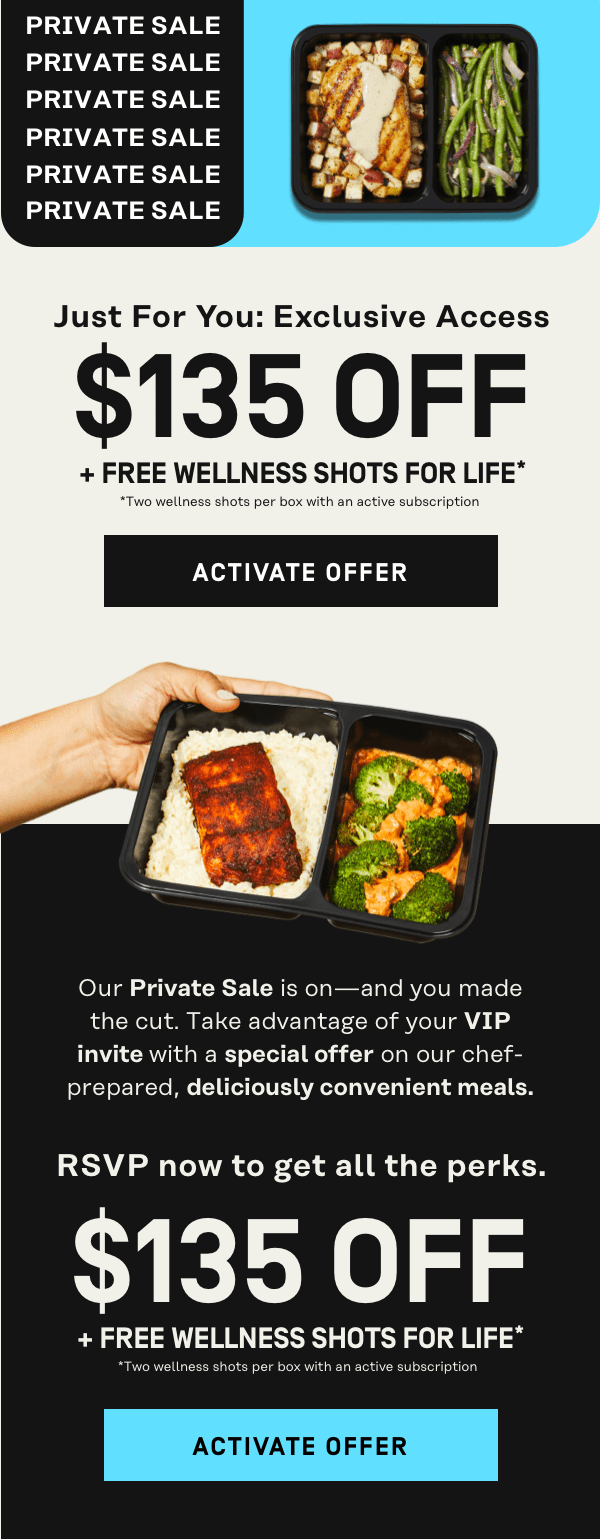 Private Sale - Just for you: Exclusive Early Access $135 OFF + Free Wellness Shots for Life* [Two free wellness shots per box with an active subscription]