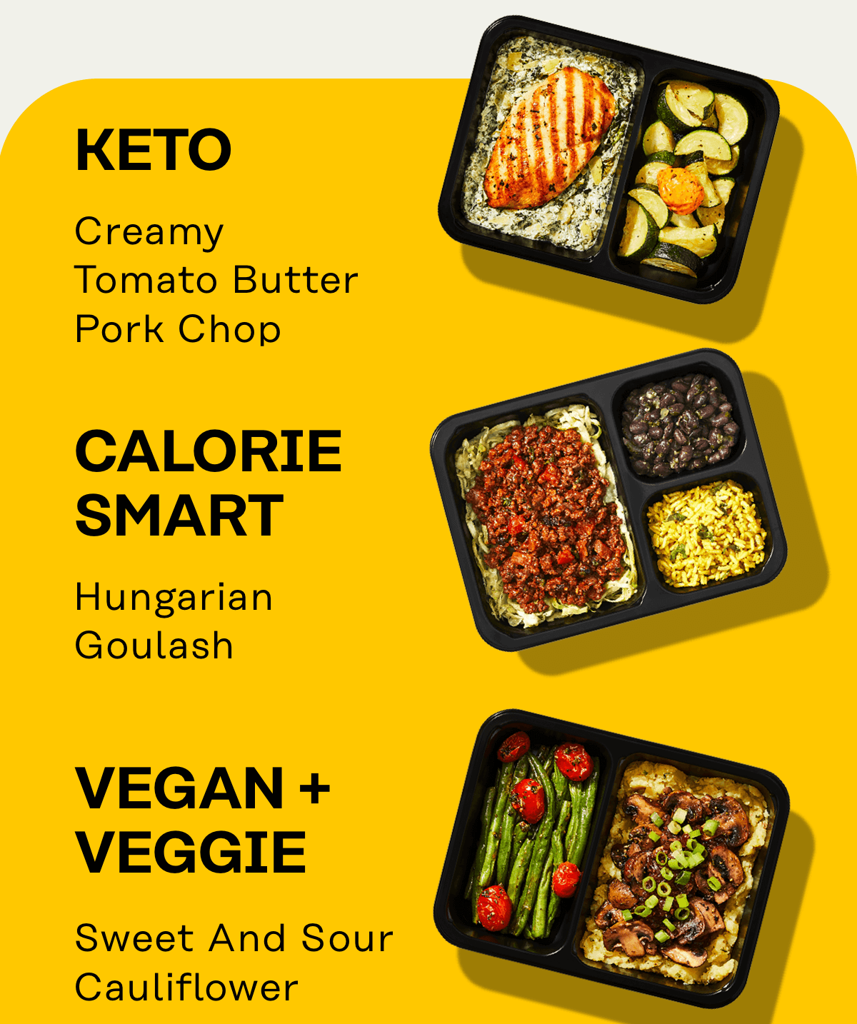 Keto, Calorie Smart, Vegan + Veggie, Protein Plus