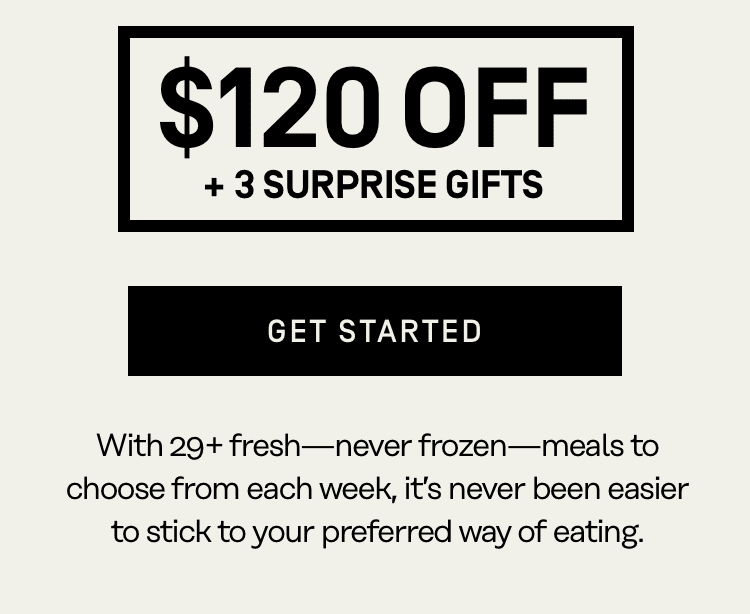 $120 Off + 3 Surprise Gifts - Get Started