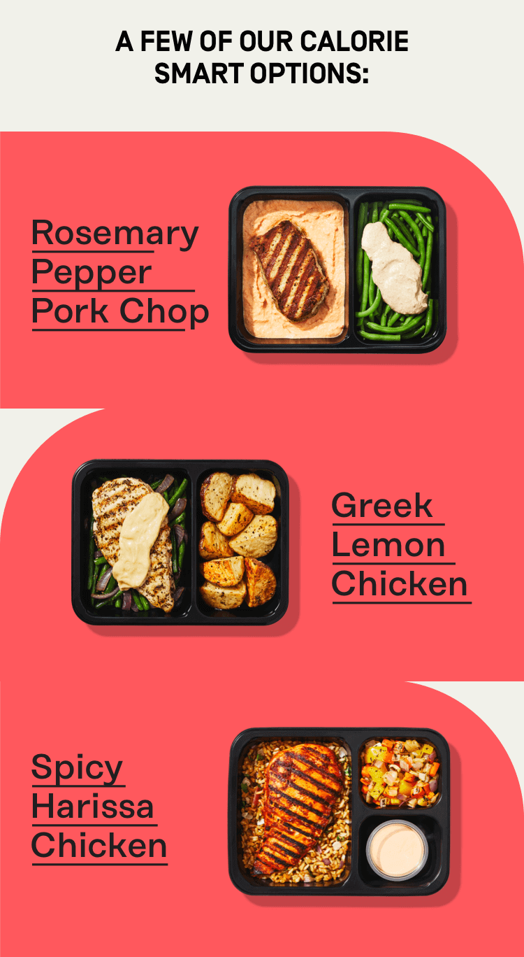 Rosemary pepper pork chop, greek lemon chicken, spicy harissa chicken