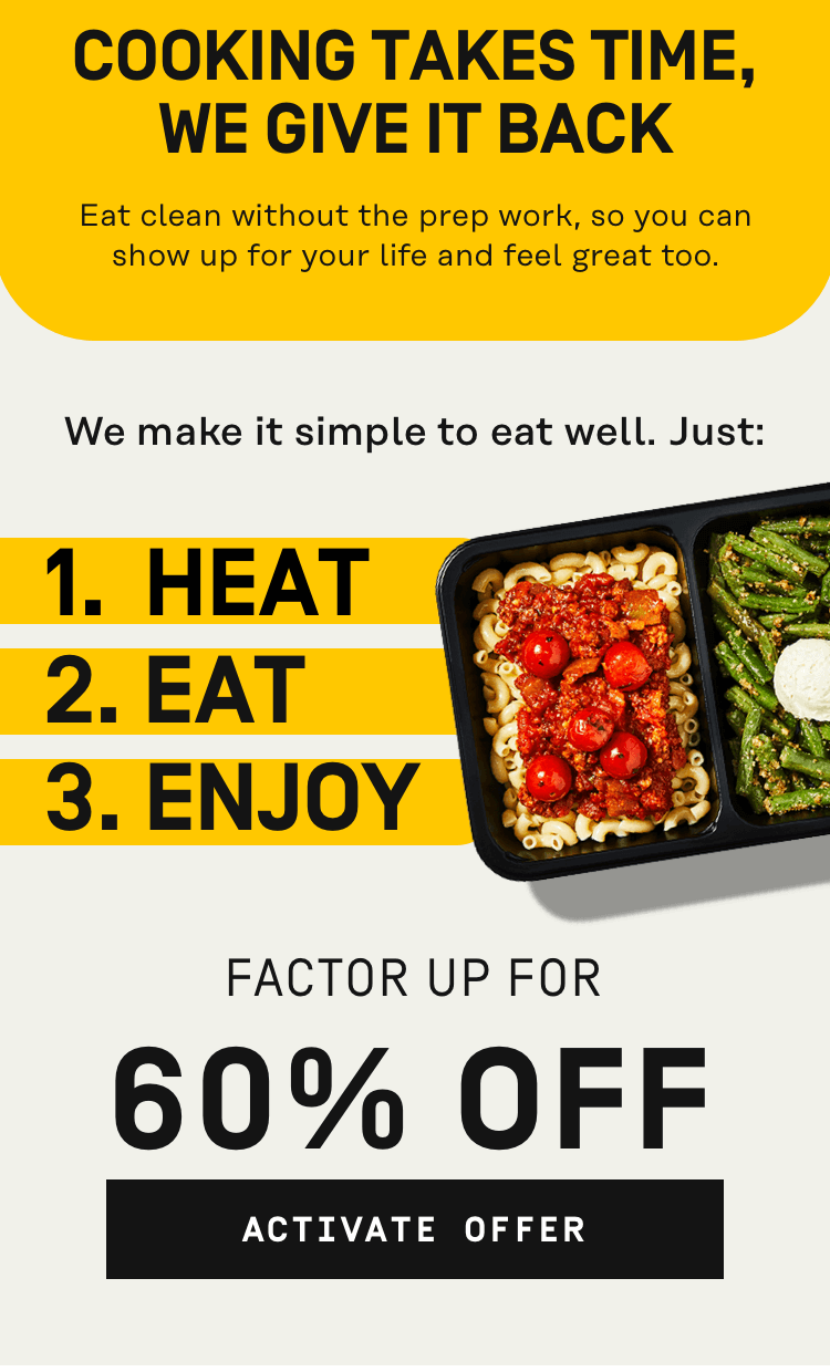 Cooking takes time, we give it back! 60% OFF | Activate Offer