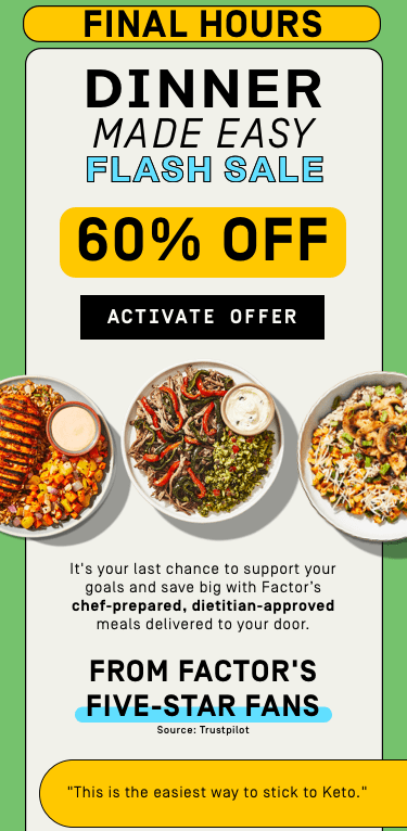 FINAL HOURS Dinner Made Easy Flash Sale 60% OFF | Activate Offer